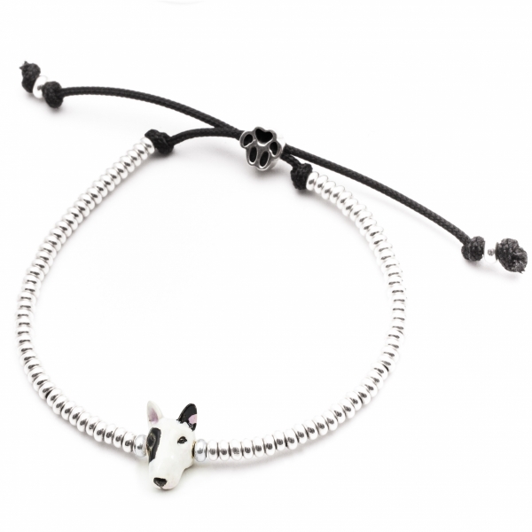Enamel Bull Terrier Head Bracelet